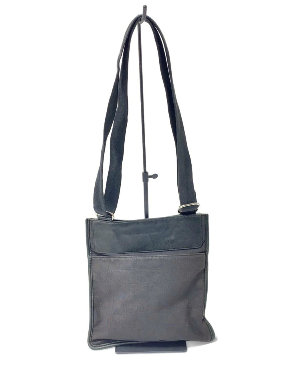 Salvatore Ferragamo Gancini shoulder bag canvas black all over